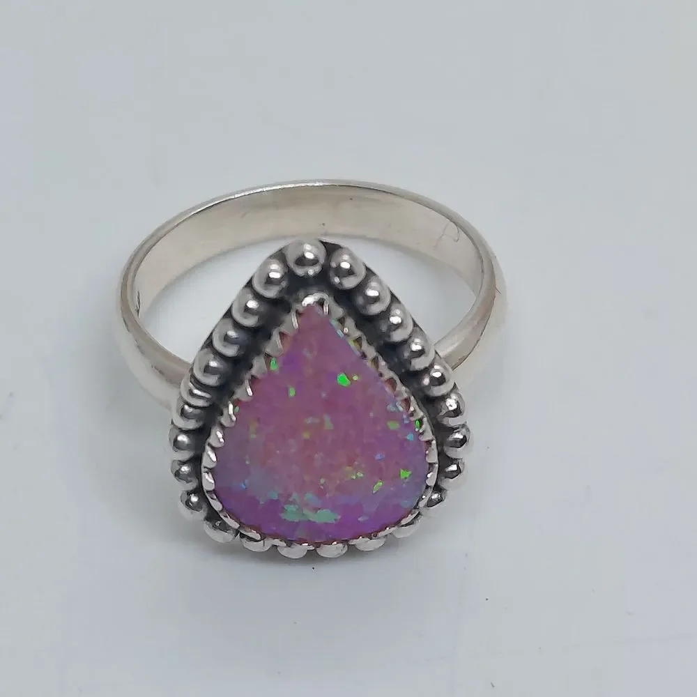 Opal Ring‎ 925 Sterling silver size 7.25